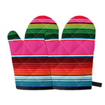 Colorful Mexican Blanket Stripe Print Oven Mitts