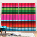 Colorful Mexican Blanket Stripe Print Pencil Pleat Curtains