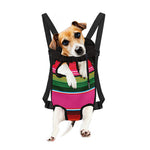 Colorful Mexican Blanket Stripe Print Pet Carrier Backpack