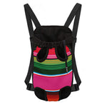 Colorful Mexican Blanket Stripe Print Pet Carrier Backpack