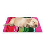 Colorful Mexican Blanket Stripe Print Pet Cooling Mat Cover
