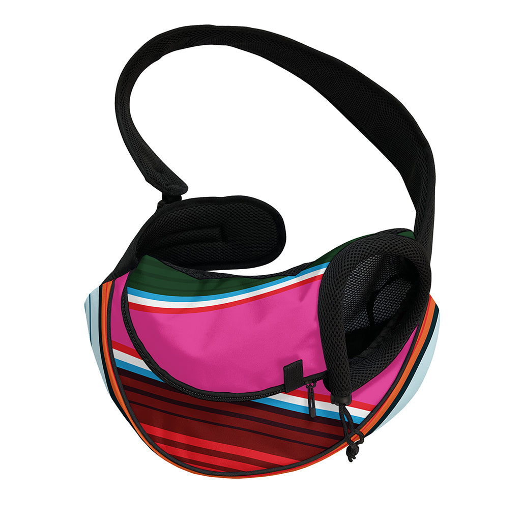 Colorful Mexican Blanket Stripe Print Pet Sling Carrier