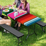 Colorful Mexican Blanket Stripe Print Picnic Table Cover