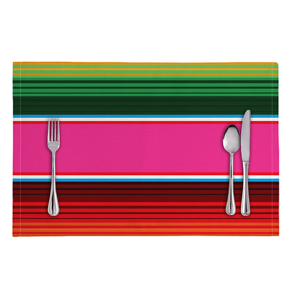 Colorful Mexican Blanket Stripe Print Placemat