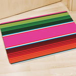 Colorful Mexican Blanket Stripe Print Polyester Doormat