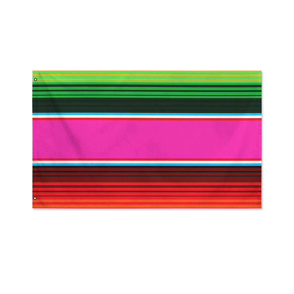 Colorful Mexican Blanket Stripe Print Polyester Flag