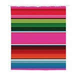 Colorful Mexican Blanket Stripe Print Polyester Shower Curtain