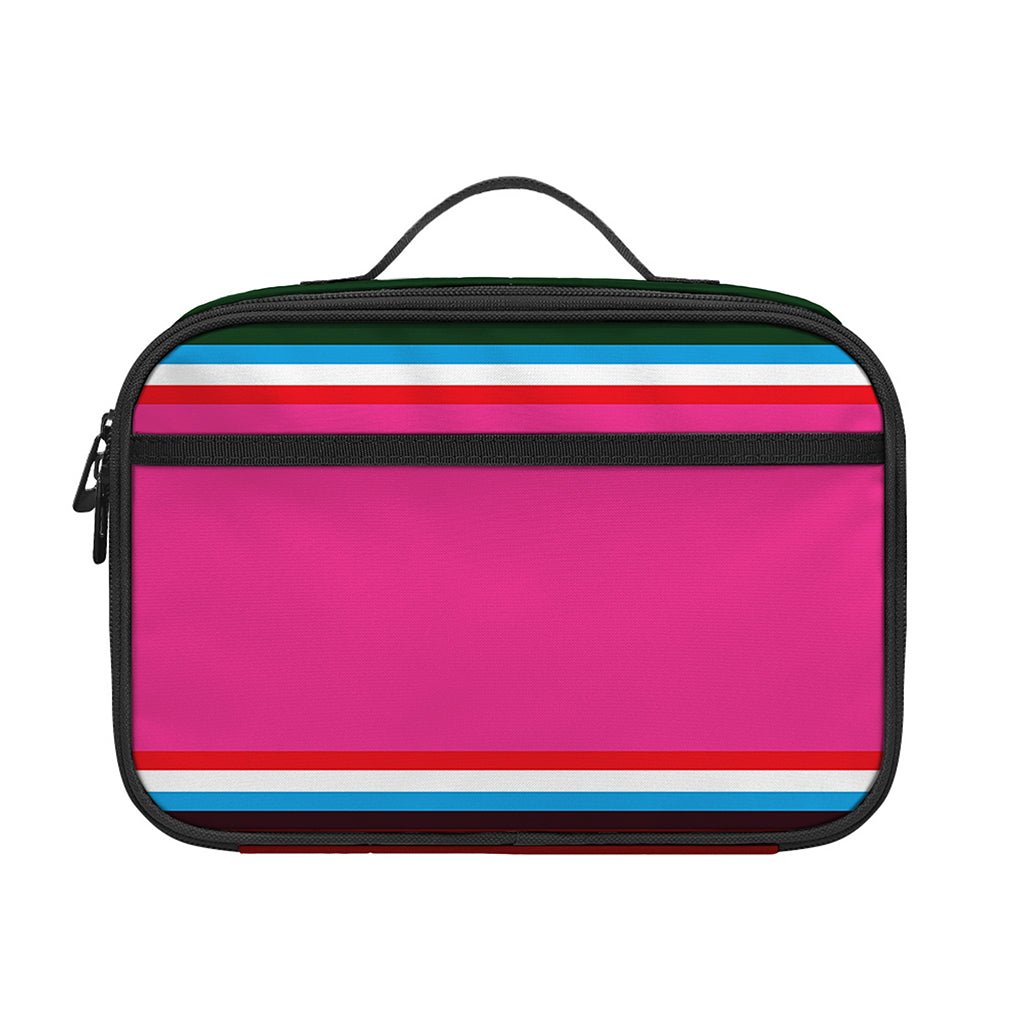 Colorful Mexican Blanket Stripe Print Portable Lunch Bag