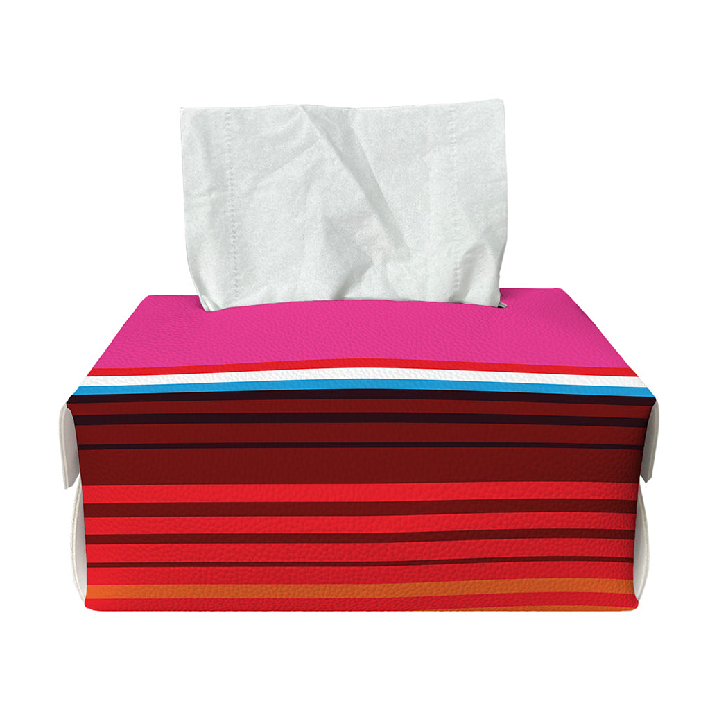 Colorful Mexican Blanket Stripe Print Rectangle Tissue Box Cover