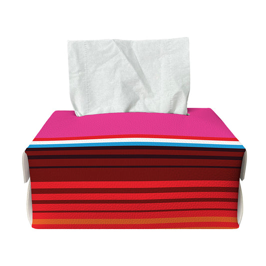 Colorful Mexican Blanket Stripe Print Rectangle Tissue Box Cover
