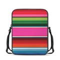Colorful Mexican Blanket Stripe Print Rectangular Crossbody Bag