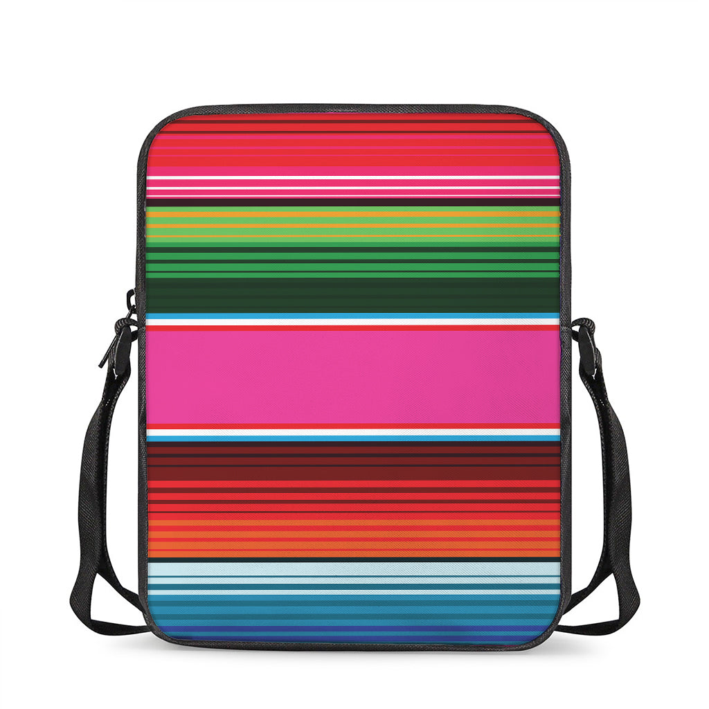 Colorful Mexican Blanket Stripe Print Rectangular Crossbody Bag