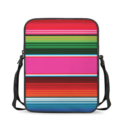 Colorful Mexican Blanket Stripe Print Rectangular Crossbody Bag