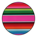 Colorful Mexican Blanket Stripe Print Round Floor Mat
