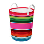 Colorful Mexican Blanket Stripe Print Round Laundry Basket