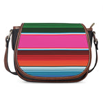 Colorful Mexican Blanket Stripe Print Saddle Bag