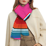 Colorful Mexican Blanket Stripe Print Scarf
