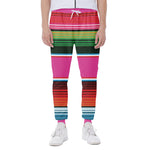 Colorful Mexican Blanket Stripe Print Scuba Joggers