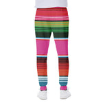 Colorful Mexican Blanket Stripe Print Scuba Joggers