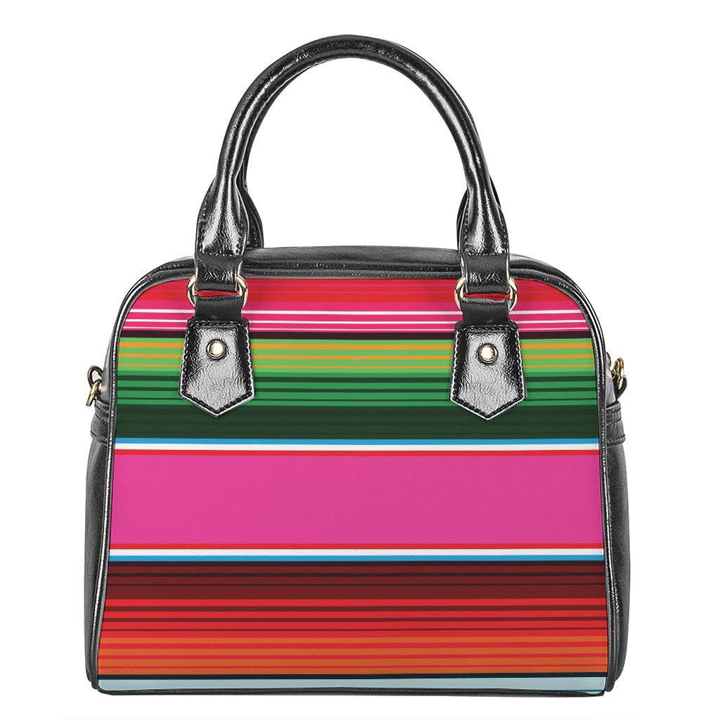 Colorful Mexican Blanket Stripe Print Shoulder Handbag