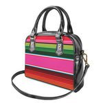 Colorful Mexican Blanket Stripe Print Shoulder Handbag