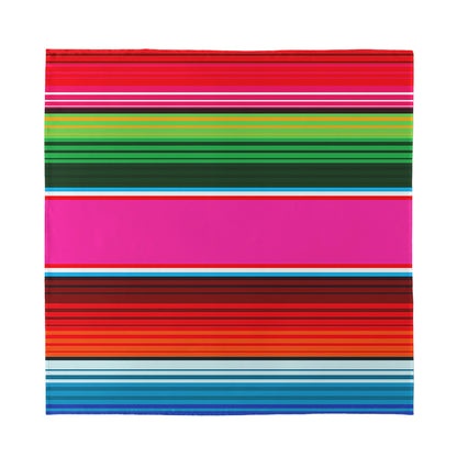 Colorful Mexican Blanket Stripe Print Silk Bandana
