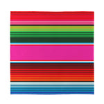 Colorful Mexican Blanket Stripe Print Silk Bandana
