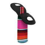 Colorful Mexican Blanket Stripe Print Single Neoprene Wine Tote