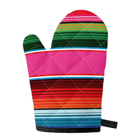 Colorful Mexican Blanket Stripe Print Single Oven Mitt