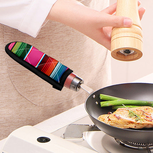 Colorful Mexican Blanket Stripe Print Skillet Handle Cover