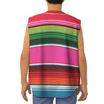 Colorful Mexican Blanket Stripe Print Sleeveless Baseball Jersey