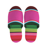 Colorful Mexican Blanket Stripe Print Slippers