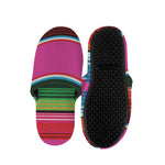 Colorful Mexican Blanket Stripe Print Slippers