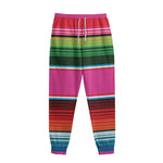 Colorful Mexican Blanket Stripe Print Sweatpants