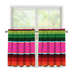 Colorful Mexican Blanket Stripe Print Tier Curtains
