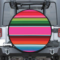 Colorful Mexican Blanket Stripe Print Tire Cover