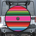 Colorful Mexican Blanket Stripe Print Tire Cover With Camera Hole
