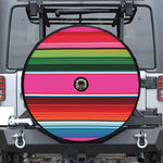 Colorful Mexican Blanket Stripe Print Tire Cover With Camera Hole