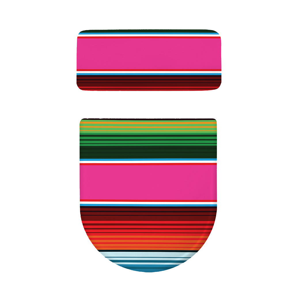 Colorful Mexican Blanket Stripe Print Toilet Lid And Tank Cover Set