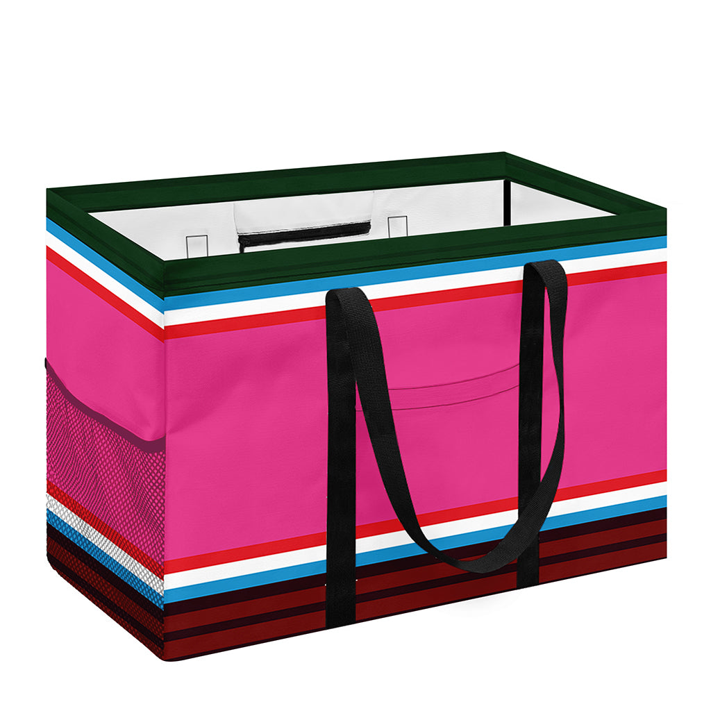 Colorful Mexican Blanket Stripe Print Utility Tote Bag