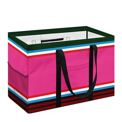 Colorful Mexican Blanket Stripe Print Utility Tote Bag