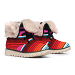Colorful Mexican Blanket Stripe Print Winter Boots