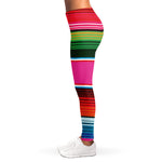 Colorful Mexican Blanket Stripe Print Women's Leggings