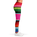 Colorful Mexican Blanket Stripe Print Women's Leggings