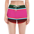 Colorful Mexican Blanket Stripe Print Women's Split Running Shorts