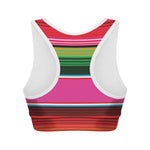 Colorful Mexican Blanket Stripe Print Women's Sports Bra