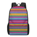 Colorful Mexican Serape Pattern Print 17 Inch Backpack