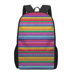 Colorful Mexican Serape Pattern Print 17 Inch Backpack