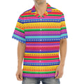 Colorful Mexican Serape Pattern Print Aloha Shirt