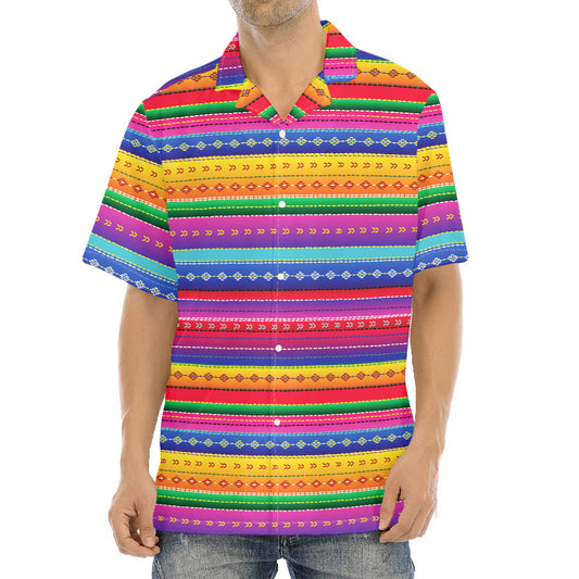 Colorful Mexican Serape Pattern Print Aloha Shirt